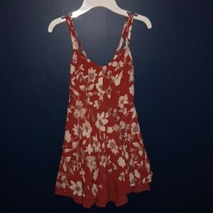 Red mini floral patterned mini dress